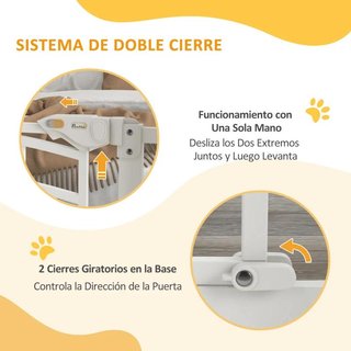 Barrera Perros 74-80cm Doble Bloqueo Blanca