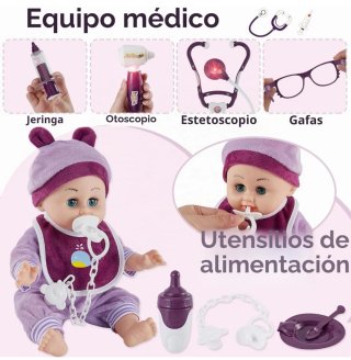 Muñeca Bebé Interactiva 13 con Accesorios