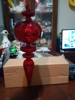Decorazione Natalizia Vetro Rosso borgogna 33 x 10