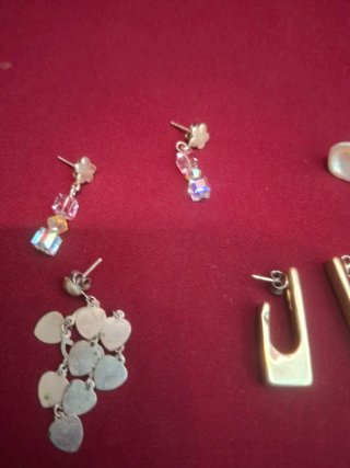 Pendientes de plata y rosa de plata