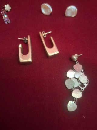 Pendientes de plata y rosa de plata