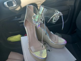 Sandalias de cuña mujer oro y plata