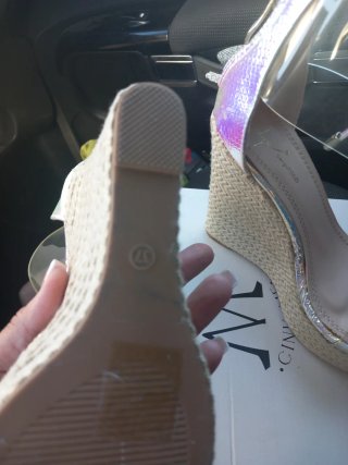 Sandalias de cuña mujer oro y plata
