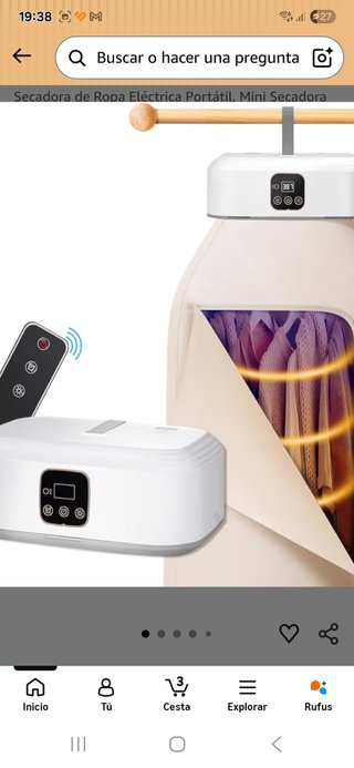 Secadora de ropa eléctrica portátil