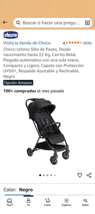 Silla de paseo Chicco Urbino Negra