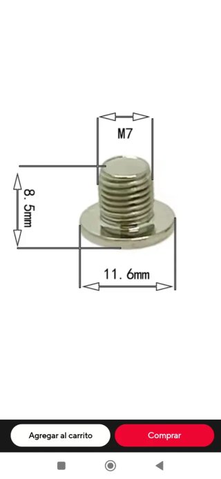 Tornillo de sangrado para manetas de freno.