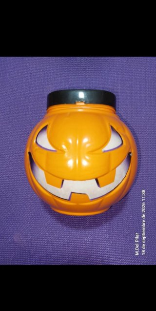 Calabaza Halloween con asa y tapa