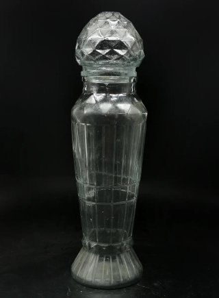 Curiosa botella antigua vidrio estilo modernista