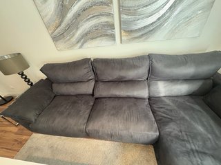 Sofá modular chaise longue gris