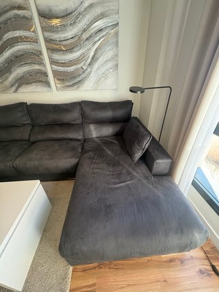 Sofá modular chaise longue gris