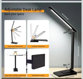 Lámpara LED Escritorio Eraylife Negra/Plateada