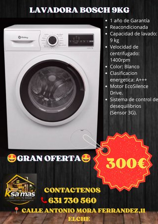 Lavadora Bosch 9Kg Reacondicionada