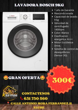 Lavadora Bosch 9Kg Reacondicionada