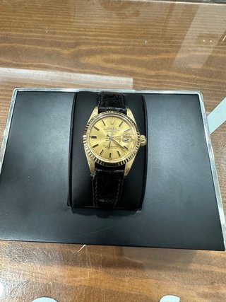 Rolex Datejust Oro Amarillo y Piel Negra