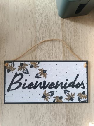 Cartel decorativo madera "Bienvenidos"