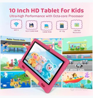 Tablet Infantil Octa-core 16GB+128GB 5G Rosa