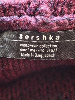 Jersey Bershka cuello alto grueso burdeos