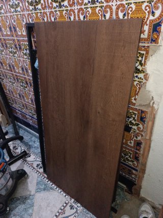 Escritorio Vasagle Madera y Metal Negro