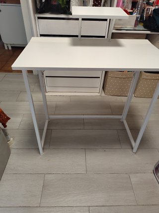 Mesa escritorio blanca plegable