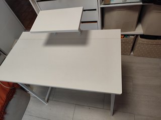 Mesa escritorio blanca plegable