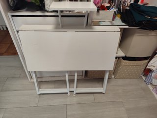 Mesa escritorio blanca plegable