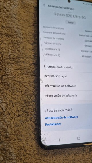 Samsung Galaxy S20 Ultra 5G Negro