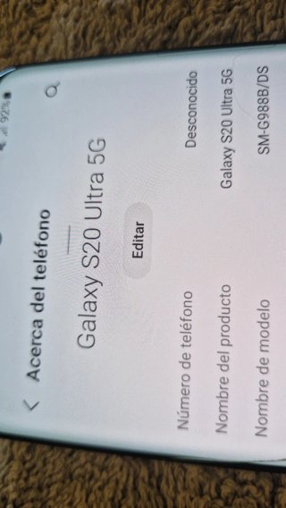 Samsung Galaxy S20 Ultra 5G Negro