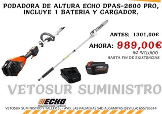 Podadora Altura Echo DPAS-2600 PRO + Batería