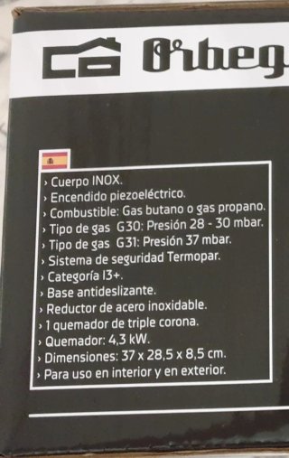 Hornillo Gas Inoxidable Triple Corona