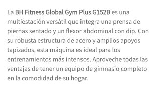 Multiestación BH Global Gym Plus