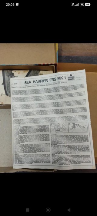 Cajas maquetas antiguas Sea Harrier FRS MK1