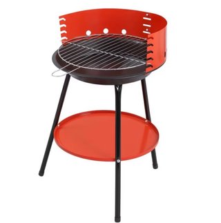 Barbacoa metálica roja y negra