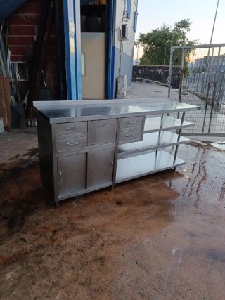 Mueble cafetero acero inoxidable
