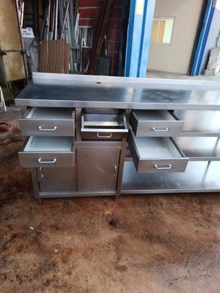 Mueble cafetero acero inoxidable