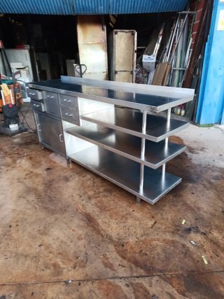 Mueble cafetero acero inoxidable
