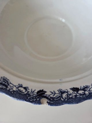 Sopera vintage azul y blanco