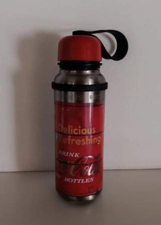 Borraccia Coca-Cola vintage in acciaio 23x7 cm
