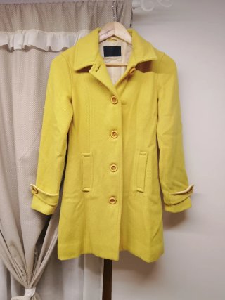 Cappotto lana giallo senape