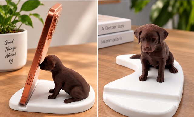Suporte Smartphone Figura Cachorro Labrador