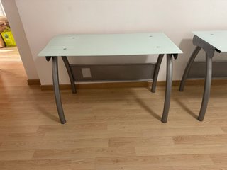 Mesa escritorio cristal y metal