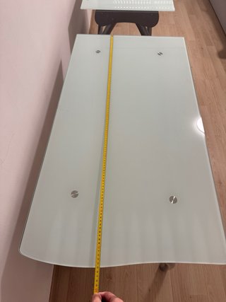 Mesa escritorio cristal y metal