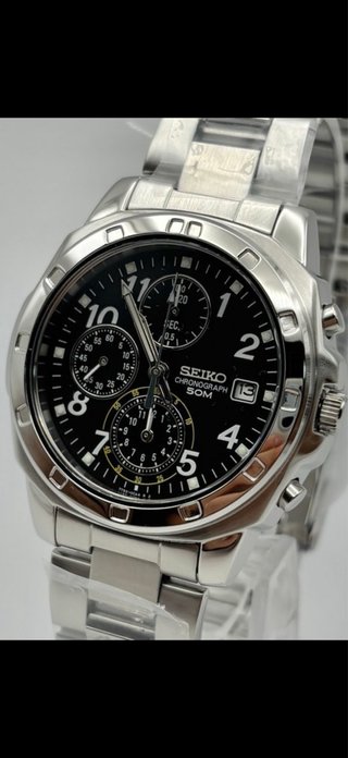Seiko SND195P1 Cronógrafo NUEVO + caja y papeles