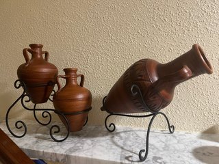 Juego de 3 jarrones de terracota