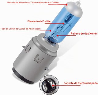 Bombilla Moto BA20D 12V 35/35W Azul 2uds