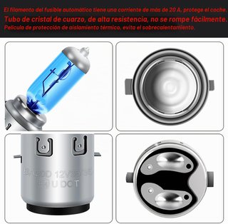 Bombilla Moto BA20D 12V 35/35W Azul 2uds