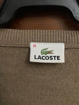 Jersey Lacoste V-Neck Talla XXXL verde caza