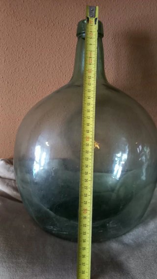 4 Damajuanas de cristal verde oscuro