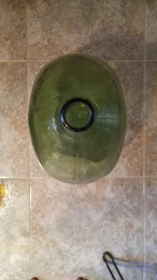4 Damajuanas de cristal verde oscuro