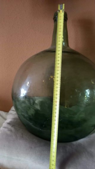 4 Damajuanas de cristal verde oscuro