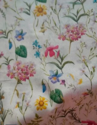 Tela loneta estampada flores 1x1,40 m